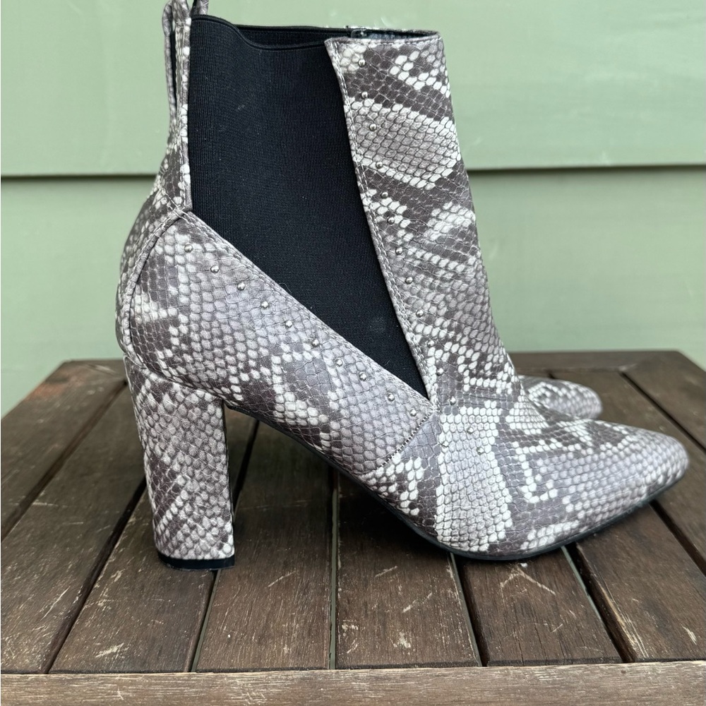 Seven Dials Snake Print Ankle Booties